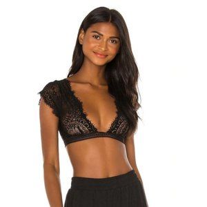 Free People Eyes On You Bralette in Black NWT